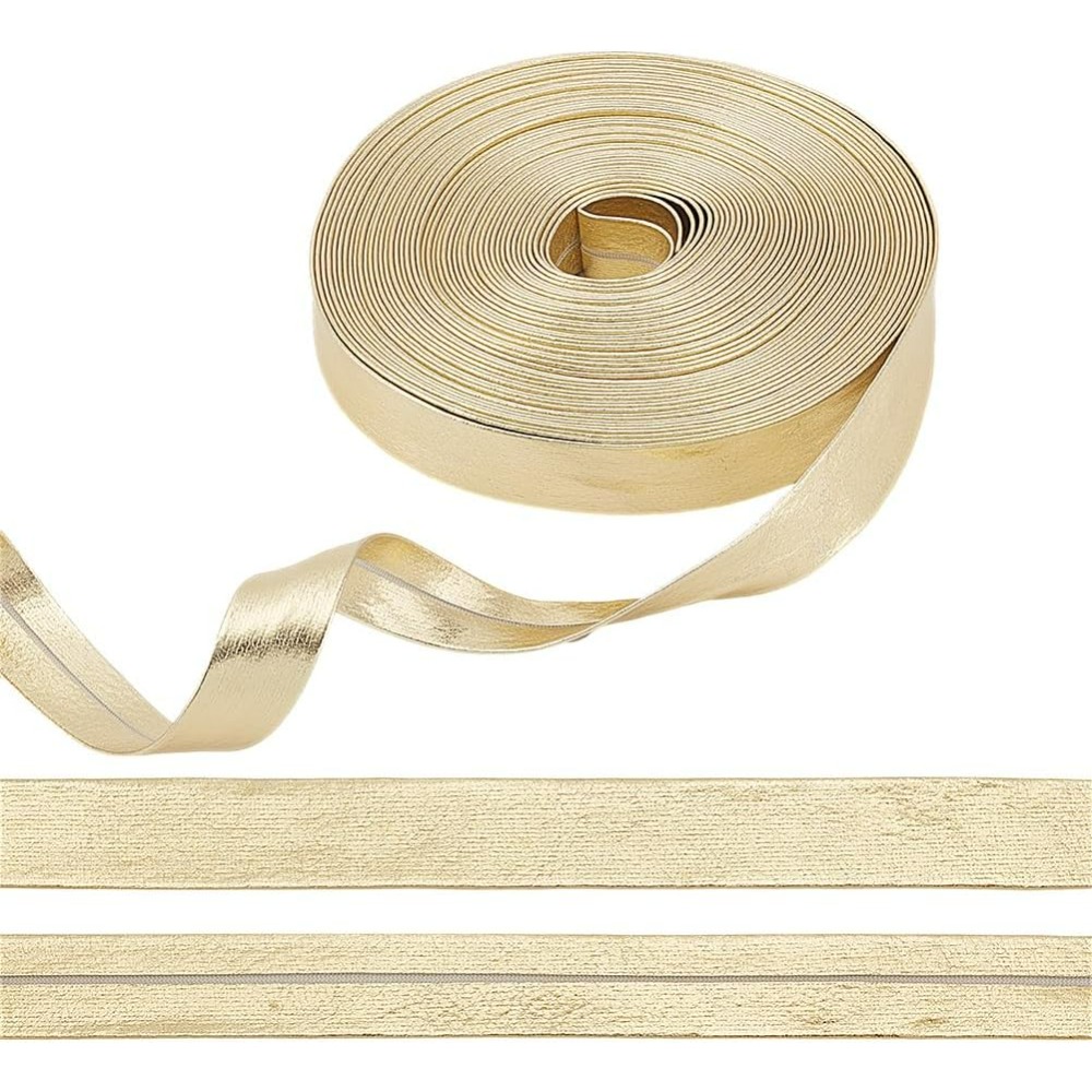 Binding Tape Bias - 9.8 Yards Gold Leather Trim Fold