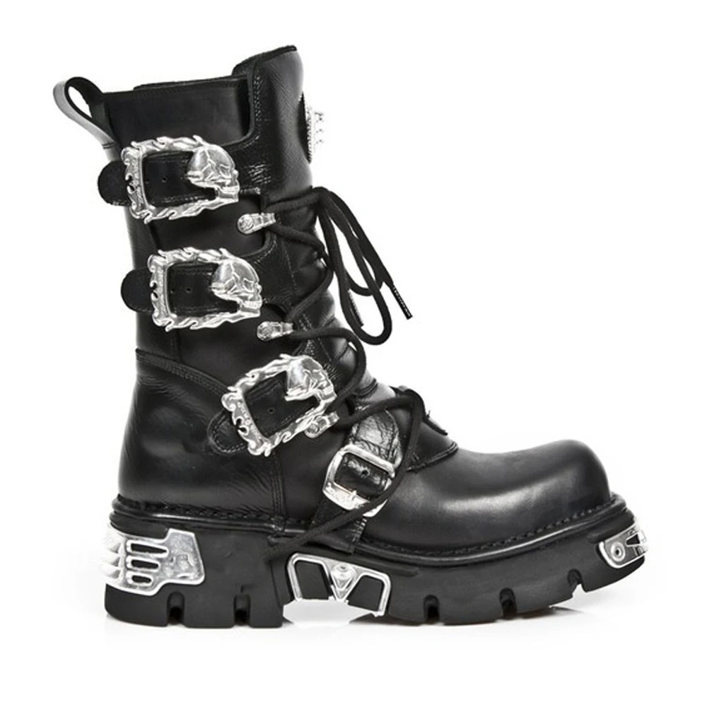 Sewing Zipper - New Men's Punk Motorcycle Boots Metal