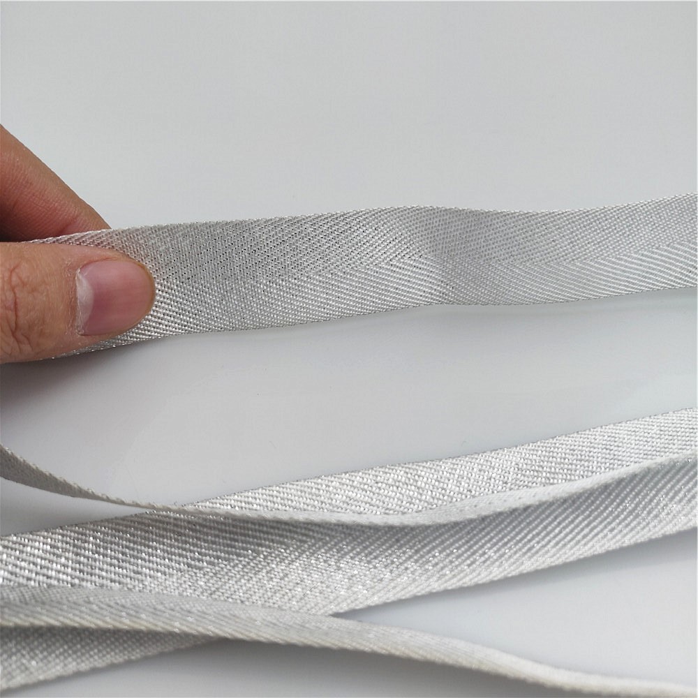 10-50mm Width Silver Twill Pol - Binding Tape Bias review and price