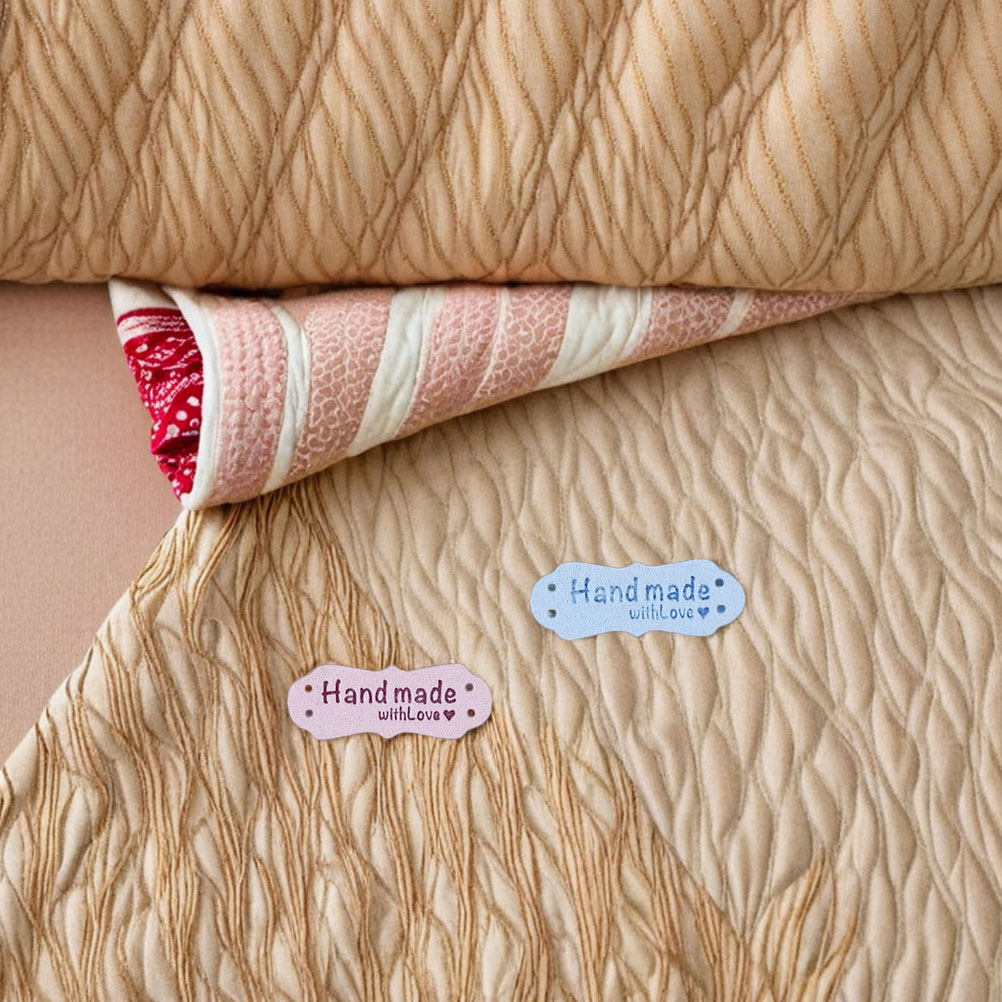100Pcs Handmade Embossed Suede - Sewing Label review and price