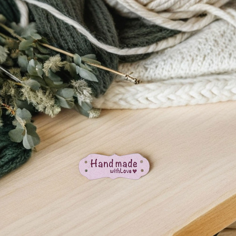 100Pcs Handmade Embossed Suede - Sewing Label review and price