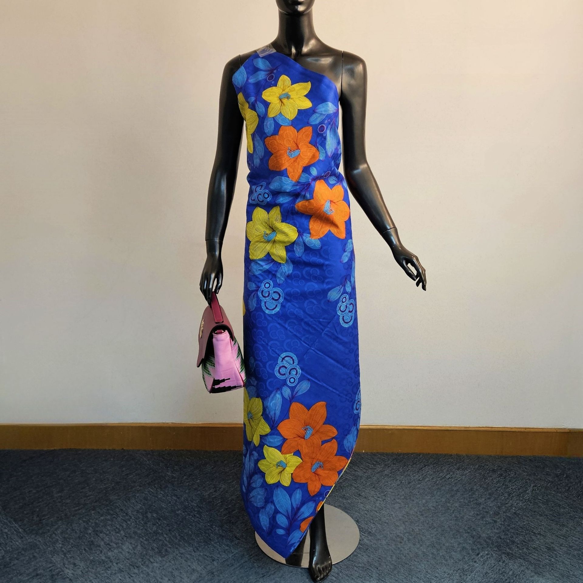 Floral Printed on Purple Blue  - Sewing Batik review and price