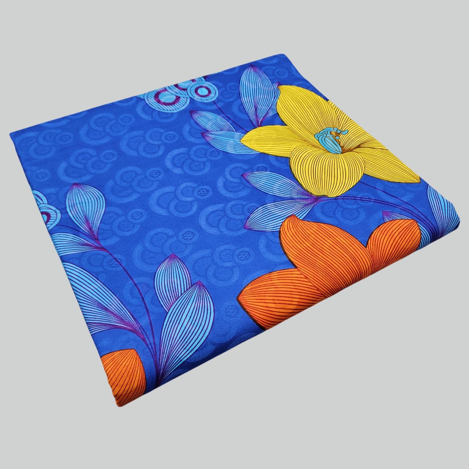 Floral Printed on Purple Blue  - Sewing Batik review and price
