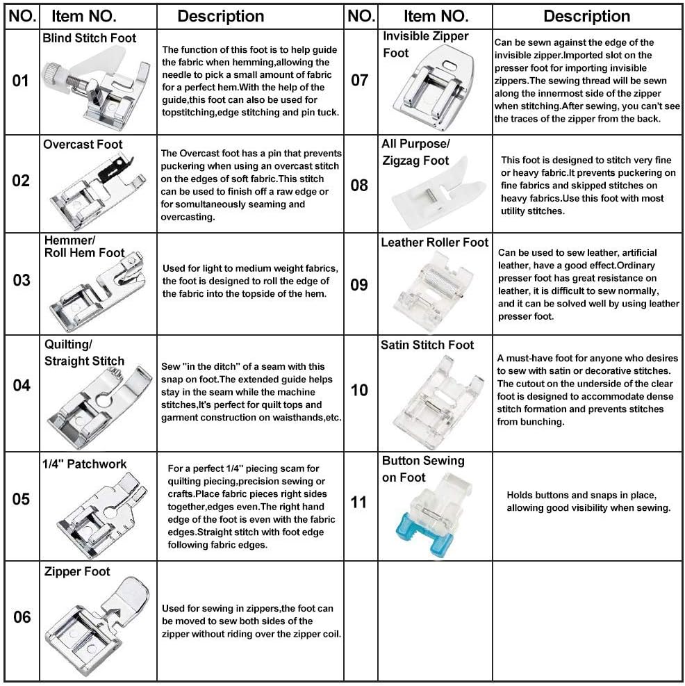 11Pcs Presser Feet Set - Walki - Textile Sewing Machine review and price