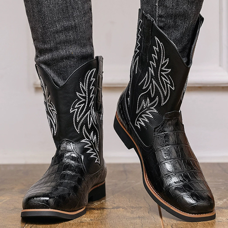 Retro Wide Toe Western Cowboy  - Sewing Embroidery Fabric review and price