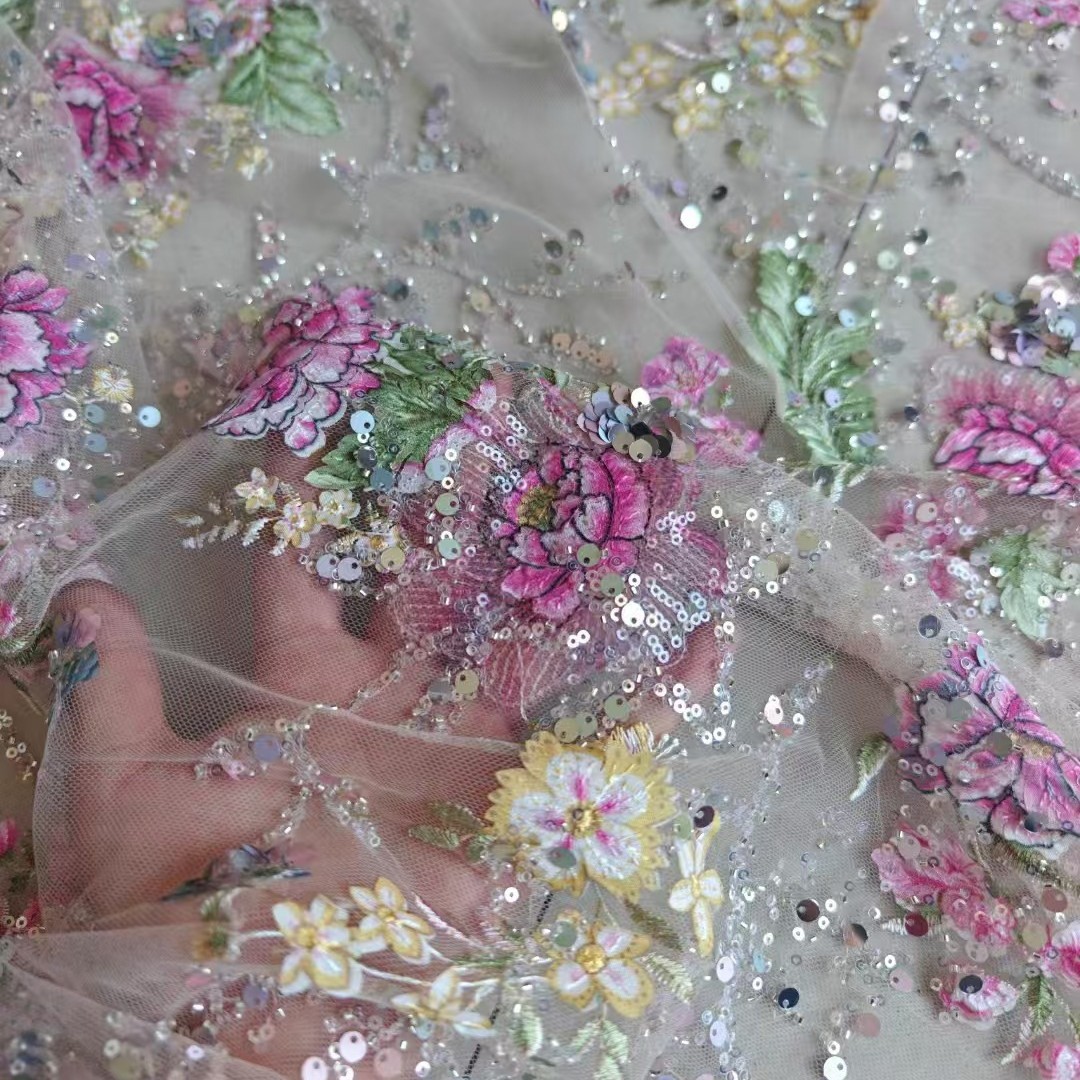 1M 120Cm Wide Luxury Beaded La - Sewing Embroidery Fabric review and price