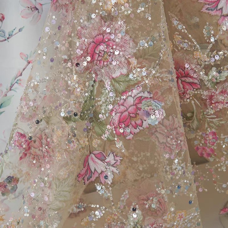 1M 120Cm Wide Luxury Beaded La - Sewing Embroidery Fabric review and price
