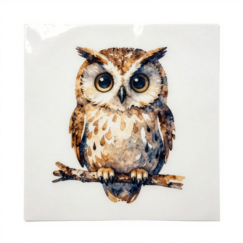Watercolor Owl Heat Transfer V - Iron On Patch review and price
