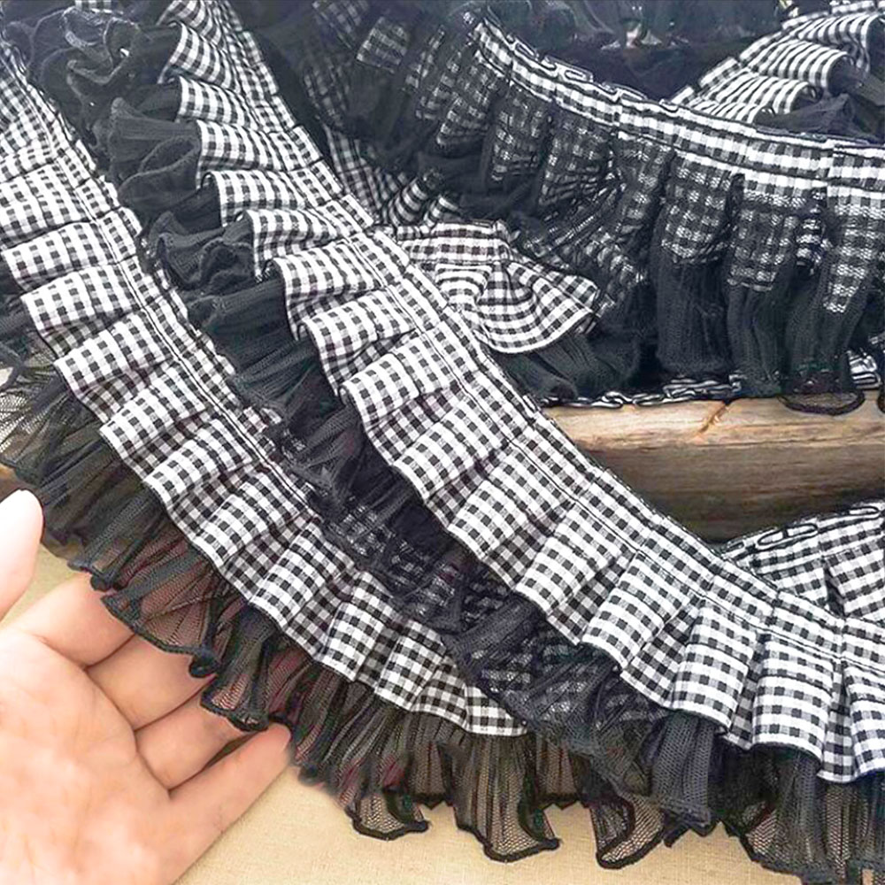 7CM Wide Plaid Pleated Cloth T - Textile And Sewing Supply review and price