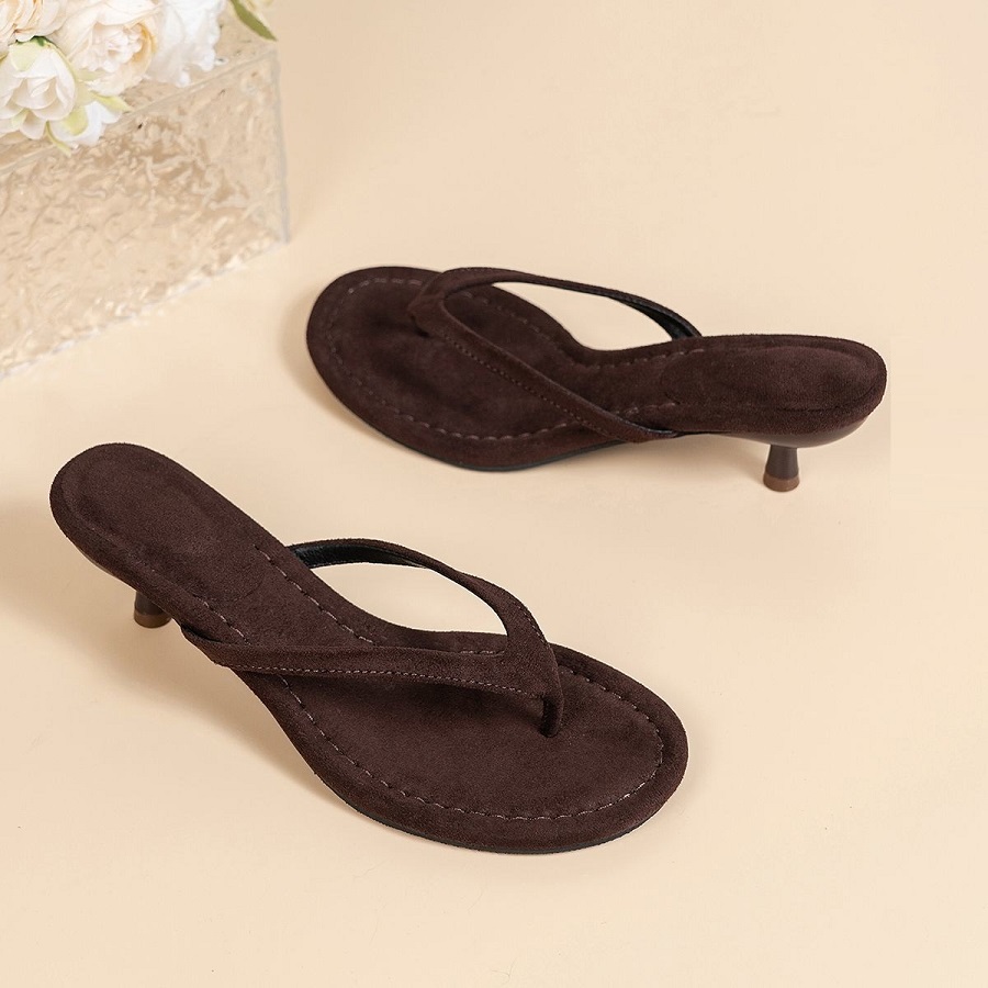 New Faux Suede Heeled Thong Sa - Sewing New review and price