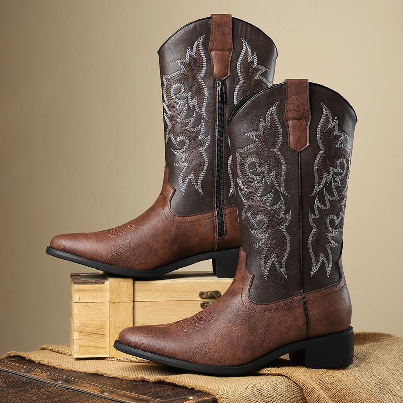 NEW Men High Boots Embroidery  - Sewing Embroidery Fabric review and price