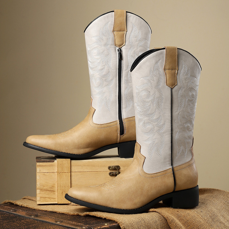 NEW Men High Boots Embroidery  - Sewing Embroidery Fabric review and price