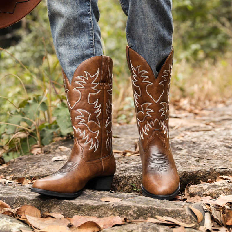New Men Handmade Cowboy Boots  - Sewing Embroidery Fabric review and price
